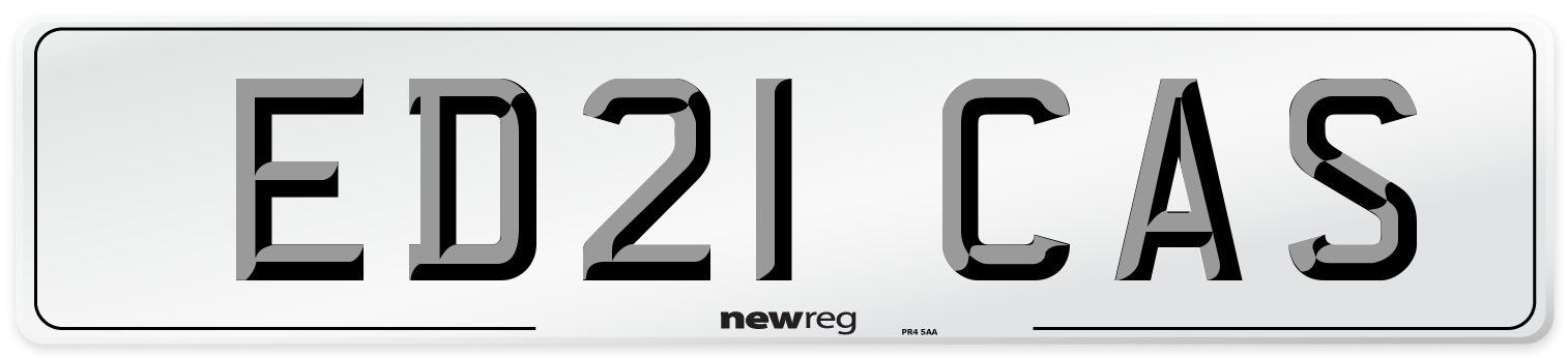 ED21 CAS Number Plate from New Reg